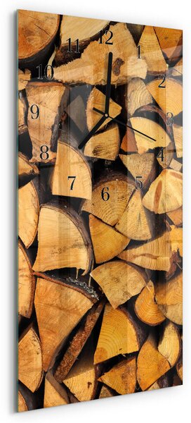 Skleněné hodiny vertikální Dřevo zsppc-30x60-00171213