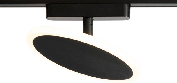 Moderní černé bodové svítidlo pro jednofázový kolejnicový systém včetně LED - Magnetic Puk
