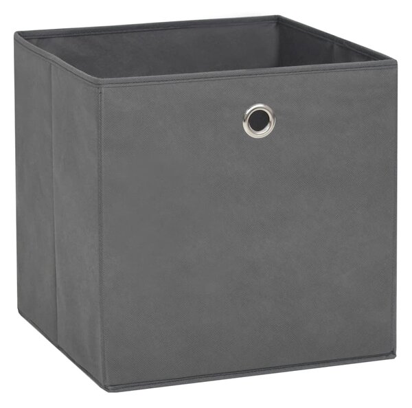 Úložné boxy 10 ks netkaná textilie 28 x 28 x 28 cm šedé