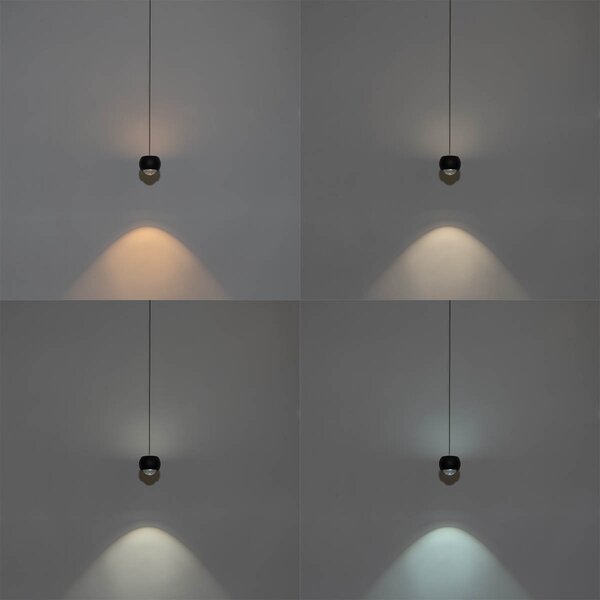 Moderní černá závěsná lampa pro jednofázový kolejnicový systém včetně LED - Magnetic Lance