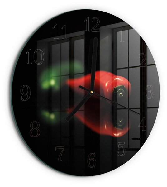 Skleněné nástěnné hodiny Pepř zsoc-fi30-00170345