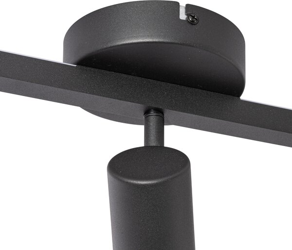 Stropní bodové svítidlo černé GU10 50mm 3-světelné vč. podsvícení a 3-cestného spínače - Back Up