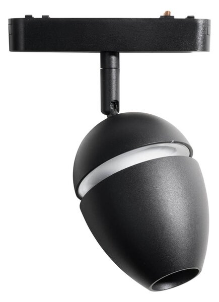 Moderní černé bodové svítidlo pro jednofázový kolejnicový systém včetně LED - Magnetic Eggy