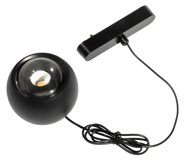 Moderní černá závěsná lampa pro jednofázový kolejnicový systém včetně LED - Magnetic Lance