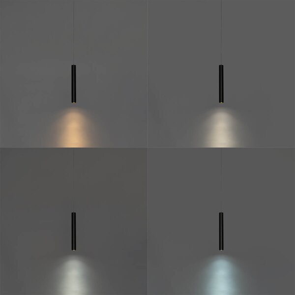 Moderní černé závěsné svítidlo pro jednofázový kolejnicový systém 4,5 W 3000 K - Magnetic Cassie
