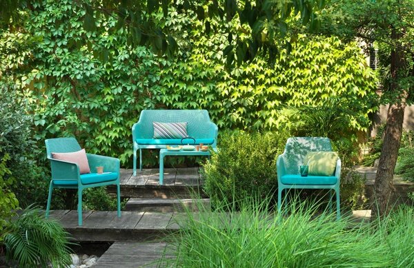 Nardi Tyrkysově modré plastové zahradní křeslo Net Relax