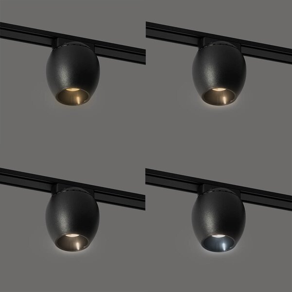 Moderní černé bodové svítidlo pro jednofázový kolejnicový systém 6W 3000K - Magnetic Zagaye