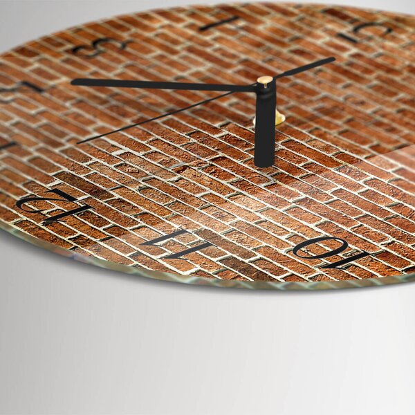 Skleněné nástěnné hodiny Cihlový zsoc-fi30-00181988
