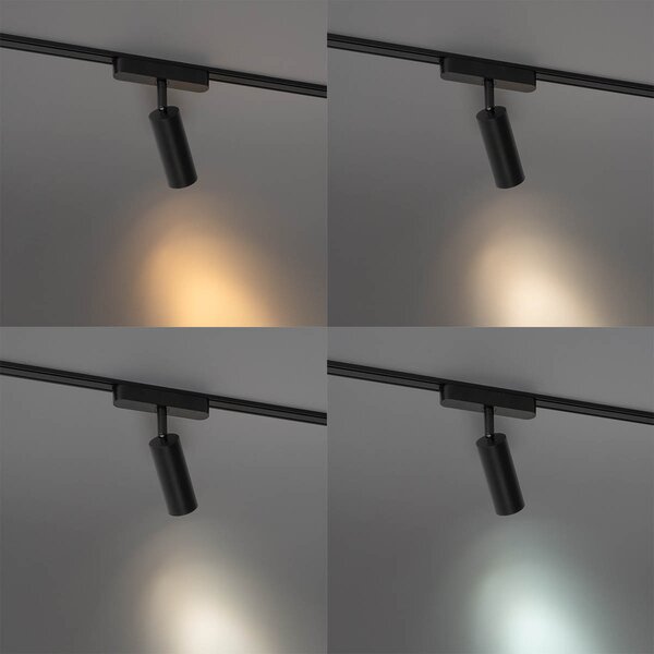 Moderní černé bodové svítidlo pro jednofázový kolejnicový systém 4,5 W 3000 K - Magnetic Samson