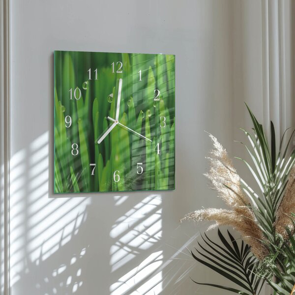 Skleněné hodiny Tráva zskb-30x30-00086811
