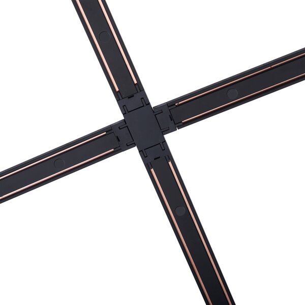 Moderní kolejnicový systém černý 1-fázový 800 cm s kulatým napájecím zdrojem - Magnetic