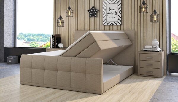 Postel boxspring Milano 160x200 béžovohnědá