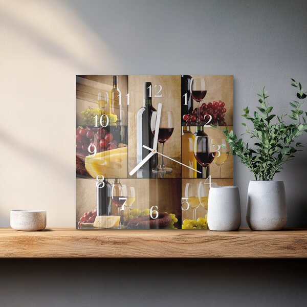 Skleněné hodiny Láhev vína zskb-30x30-00080010