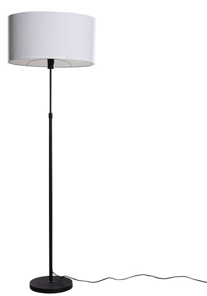 Stojací lampa černá s oválným lněným stínítkem bílým 50 cm - Parte