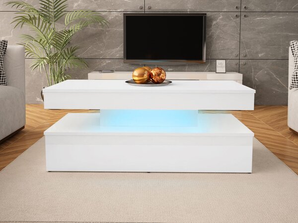 Konferenční stolek Lestirola s osvětlením LED, Barva:: černá / černý lesk 5903211195747
