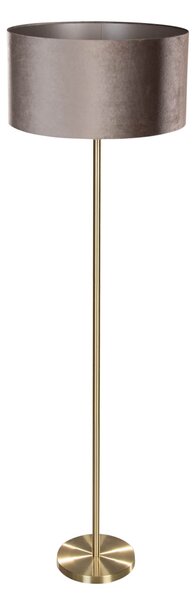 Stojací lampa mosazná s sametovým stínidlem taupe 50 cm - Simplo