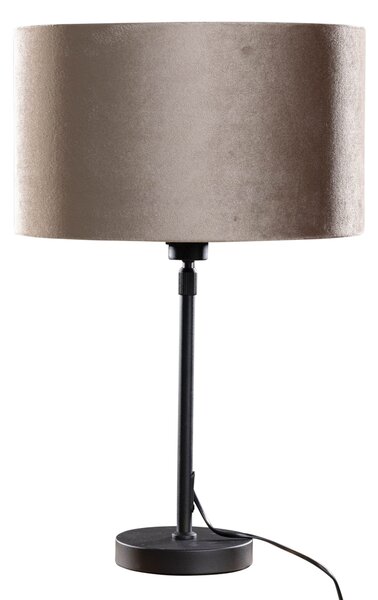 Stolní lampa černá s taupe sametovým stínítkem 35 cm - Parte
