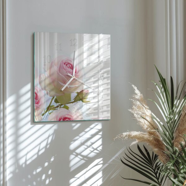 Skleněné hodiny Růže zskb-30x30-00057908