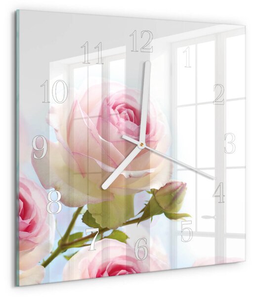 Skleněné hodiny Růže zskb-30x30-00057908