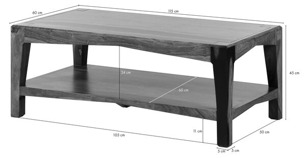 ANCONA Konferenční stolek Sheesham 115x60x45 hnědý lakovaný