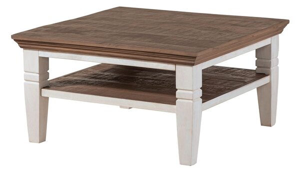 TOULOUSE Konferenční stolek mango 85x85x45 bíle lakovaný