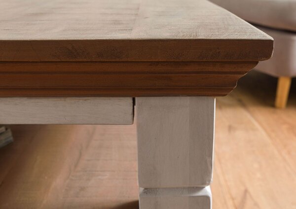 TOULOUSE Konferenční stolek mango 85x85x45 bíle lakovaný