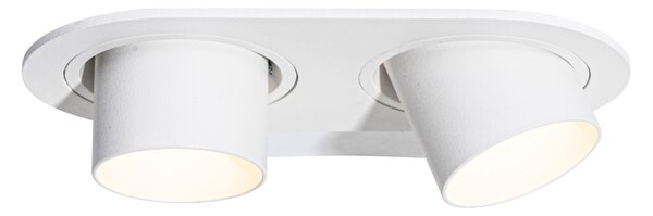 Sada 6 zapuštěných bodových svítidel bílá GU10 35mm naklápěcí 2-světlo - Installa