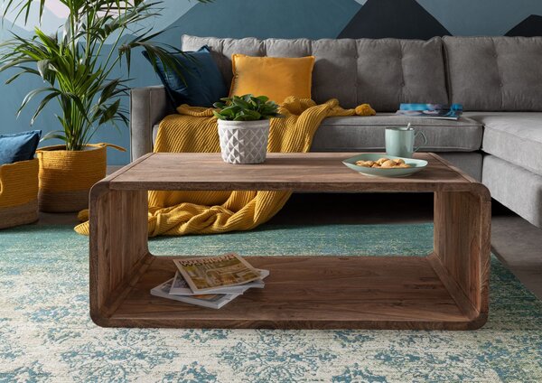 LOUNGE Konferenční stolek Sheesham 100x50x40, hnědý, olejovaný