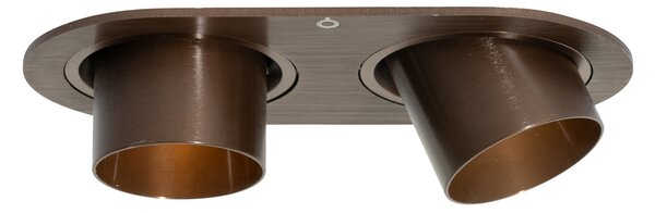 Sada 6 zapuštěných bodových svítidel tmavě bronzová GU10 35mm naklápěcí 2-světla - Installa