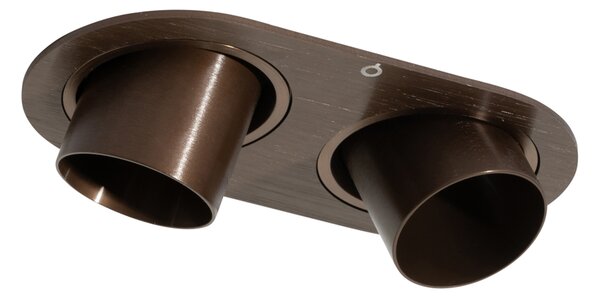 Zakulacené zapuštěné bodové svítidlo tmavě bronzové GU10 35 mm výklopné 2-světlo - Installa