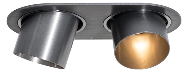 Sada 6 zapuštěných bodových svítidel Gunmetal GU10 50mm 2-Lights - Installa