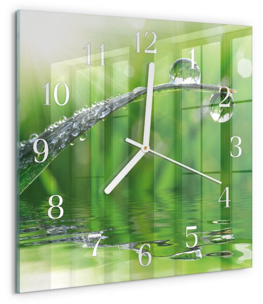 Skleněné hodiny Kapky rosy zskb-30x30-00086299