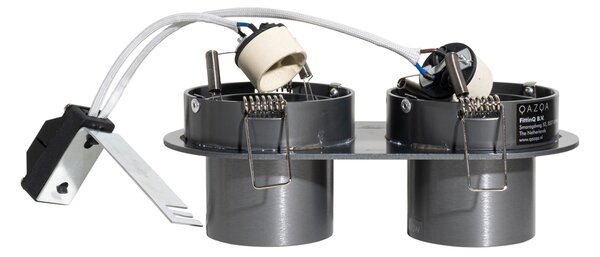 Sada 6 zapuštěných bodových svítidel Gunmetal GU10 50mm 2-Lights - Installa