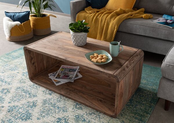 LOUNGE Konferenční stolek Sheesham 100x50x40, hnědý, olejovaný