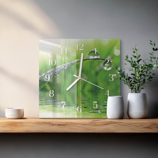 Skleněné hodiny Kapky rosy zskb-30x30-00086299