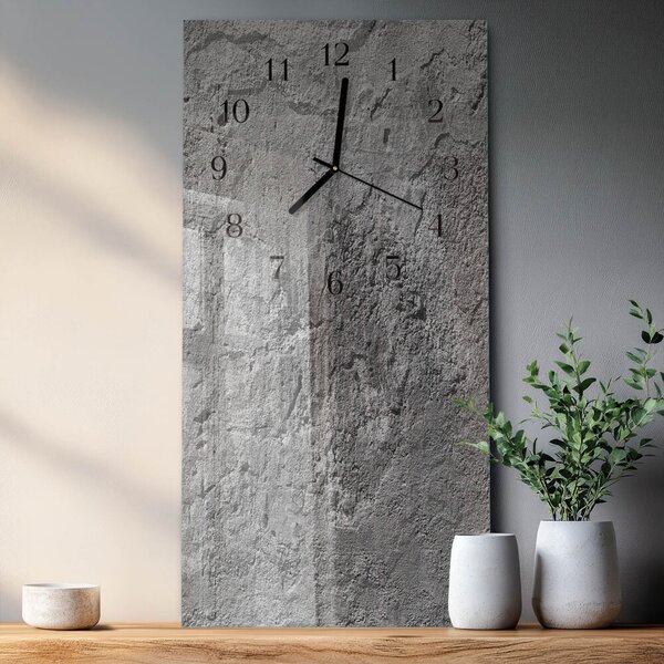 Skleněné hodiny vertikální Betonová zeď zsppc-30x60-00179586