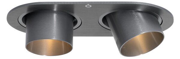 Sada 6 zapuštěných bodových svítidel Gunmetal GU10 35mm Sklopná 2-světla - Installa