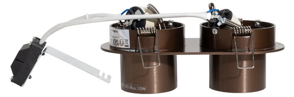 Zakulacené zapuštěné bodové svítidlo tmavě bronzové GU10 50 mm 2-světlo - Installa