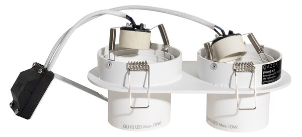 Sada 6 zapuštěných bodových svítidel bílá GU10 50mm 2-světlo - Installa