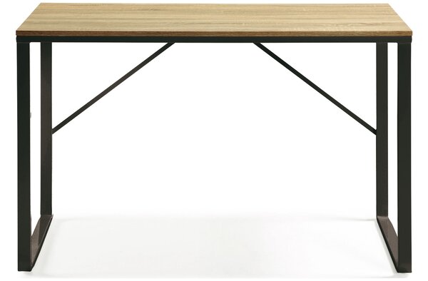 Přírodní pracovní stůl Kave Home Talbot 120 x 60 cm s černou podnoží