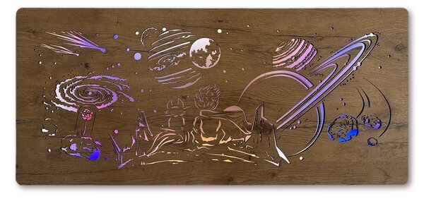 "Malý princ" světelný obraz s baterií 110x50cm varianta ovládání: manuál/pohybové čidlo, provedení povrchu: dub světlý
