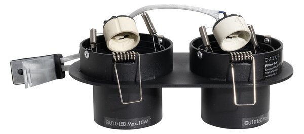 Sada 6 zapuštěných bodových světel černá GU10 50mm 2-světla - Installa