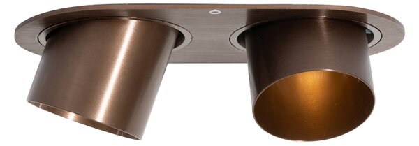 Zakulacené zapuštěné bodové svítidlo tmavě bronzové GU10 50 mm 2-světlo - Installa