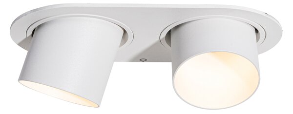 Sada 6 zapuštěných bodových svítidel bílá GU10 50mm 2-světlo - Installa