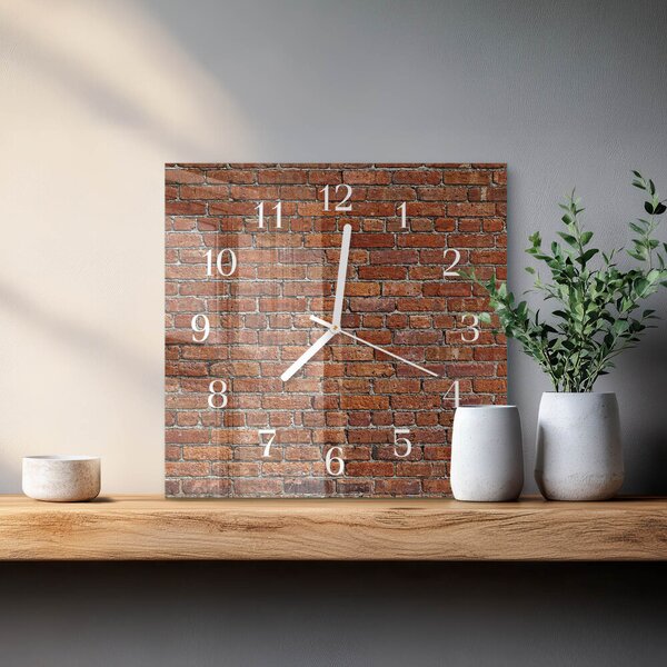 Skleněné hodiny Cihlový zskb-30x30-00089624