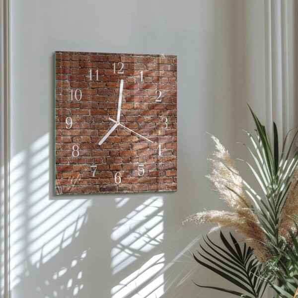 Skleněné hodiny Cihlový zskb-30x30-00089624
