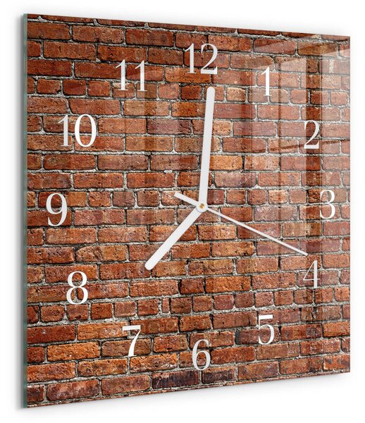 Skleněné hodiny Cihlový zskb-30x30-00089624