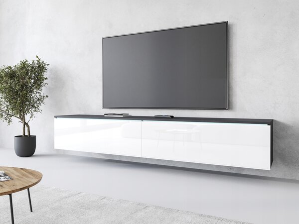 TV stolek 180 cm LESK závěsná skříňka RTV police pod TV