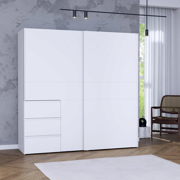 SKŘÍŇ S POSOUVACÍMI DVEŘMI, bílá, 170/200/61 cm Carryhome - Šatní skříně, Online Only