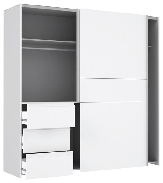 SKŘÍŇ S POSOUVACÍMI DVEŘMI, bílá, 200/200/61 cm Carryhome - Šatní skříně, Online Only